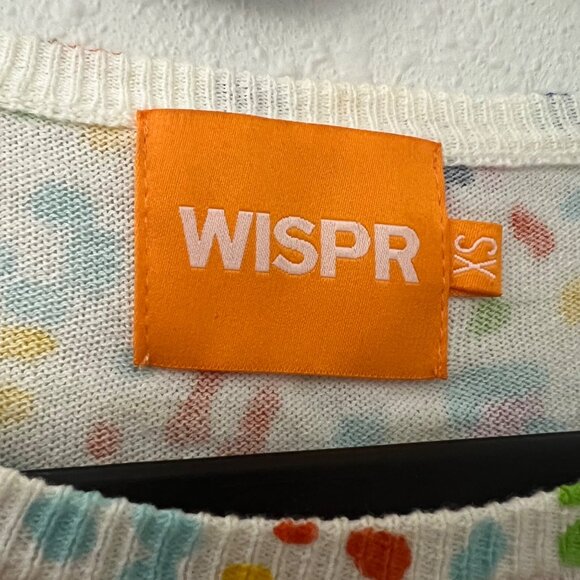 Wispr by Brodie Multicolor Animal Print Rainbow Cotton Silk Pullover Sweater XS - Picture 6 of 6